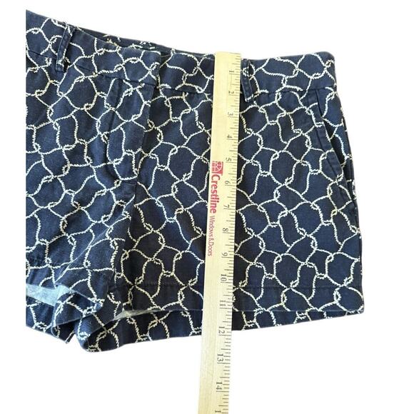 J. Crew Shorts Womens Size 8 Navy White City Fit Flat Front Chino Casual Preppy - Picture 5 of 5